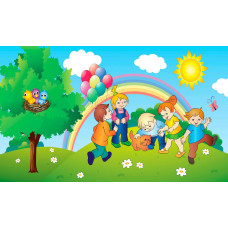 Рисунок - Дети играют на поляне. №-31p